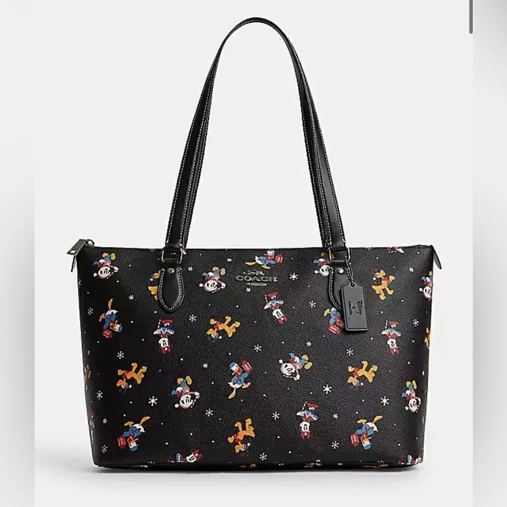 🔥NWT! Coach Disney X Gallery Tote With Holiday Print Msrp:$398.00 - Image 2