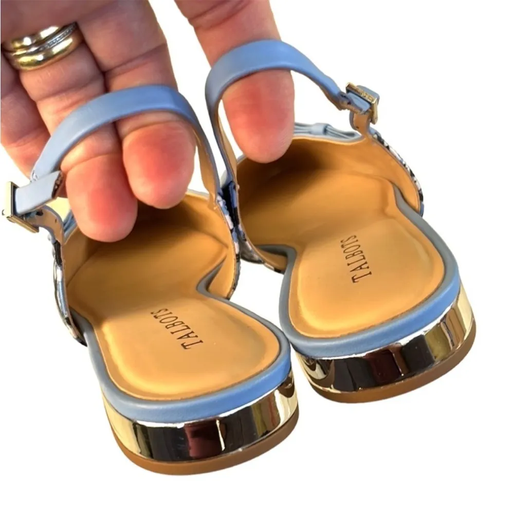 NEW Talbots Edison Slingback Bow Flats Metallic
Heel Size 9 - Image 6