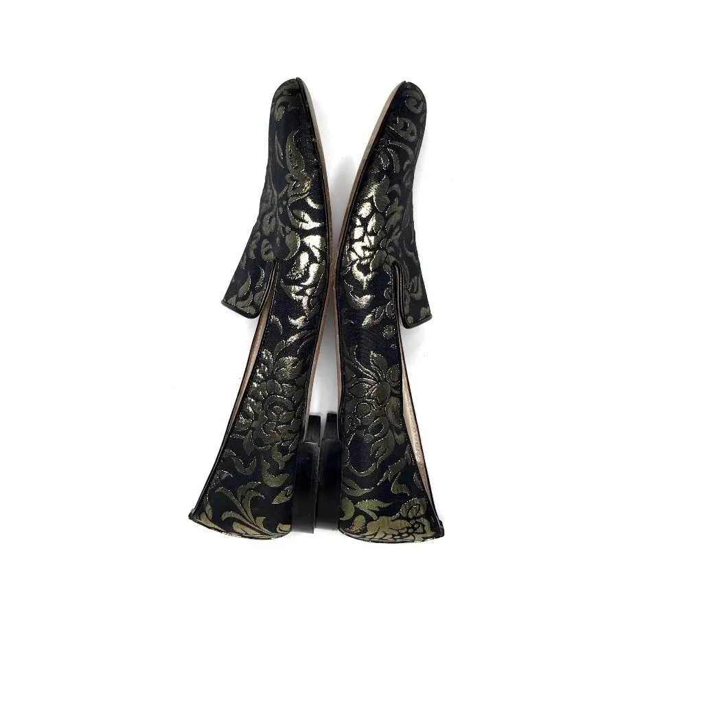 M. Gemi The Petalo in Black and Gold Brocade Size 40 / 10 - Image 3