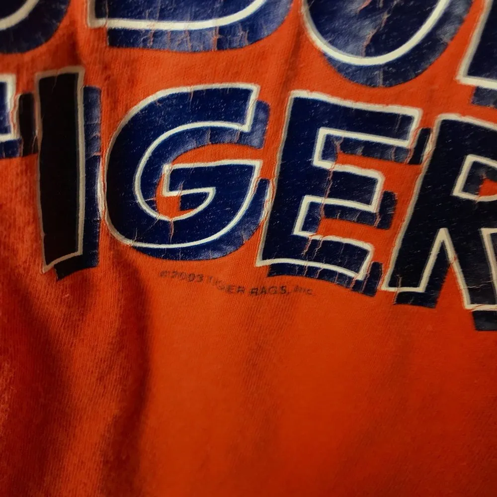 2003 Vintage Auburn Tigers Let's Go Crazy T Shirt 00s Sports Team Graphic Tee - Image 9