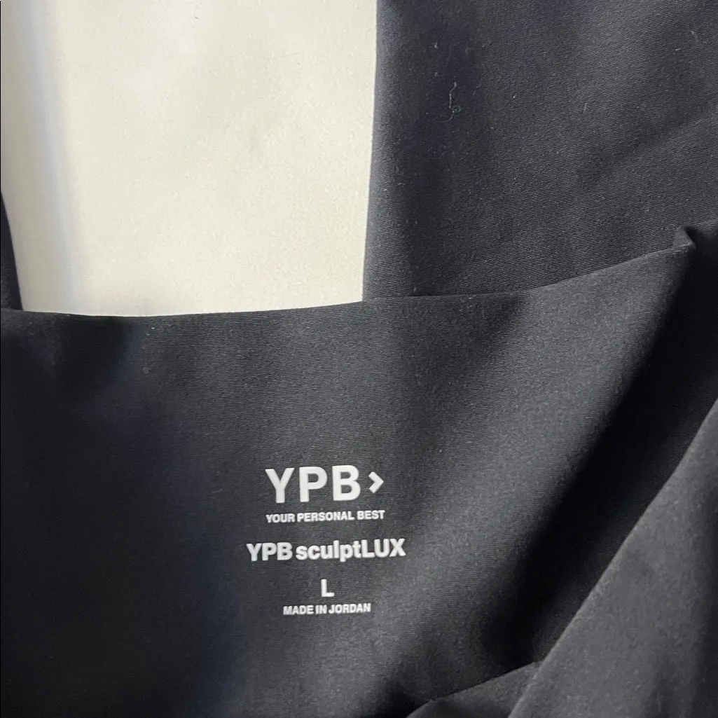 YPB SculptLUX Side Stripe 7/8 Length Legging Black White Size Large - Image 9