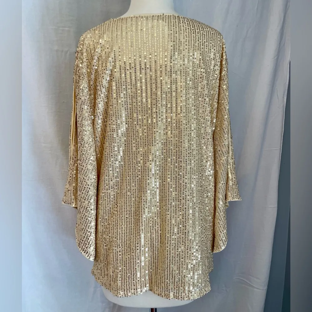 Grace Karin NWT Elegant Sequin Gold Top Plus - Image 5