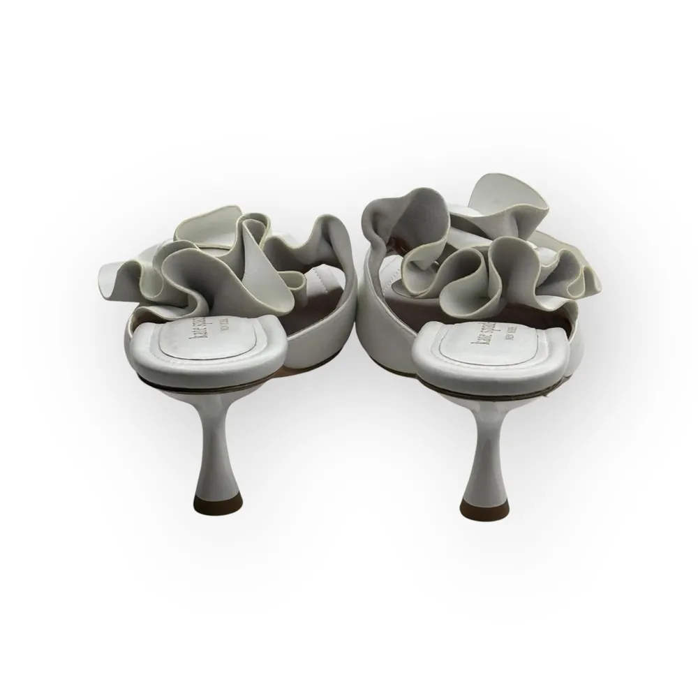 new Kate Spade KSNY ❀ Flourish Flower Accent Heel Mule Sandals ❀ White ❀ 10.5M - Image 5