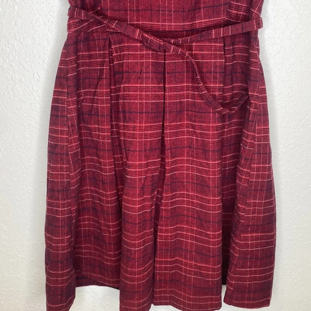 GO International Plaid Women’s Cowl Neck Pleated Skirt Midi Dress EUC Sz 11 - Image 3