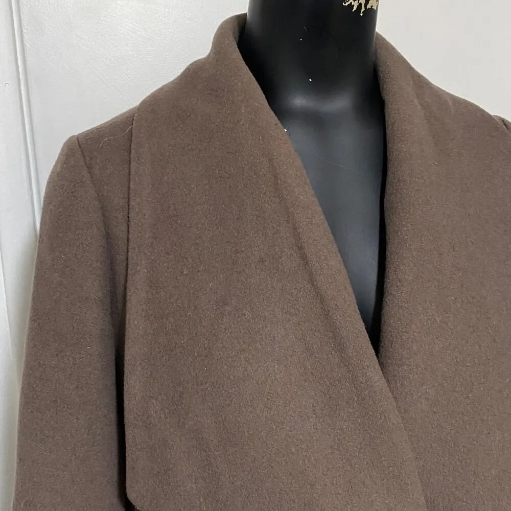 Lauren Ralph Lauren Asymmetrical Wool Blend Wrap Winter Coat Size 4 - Image 3