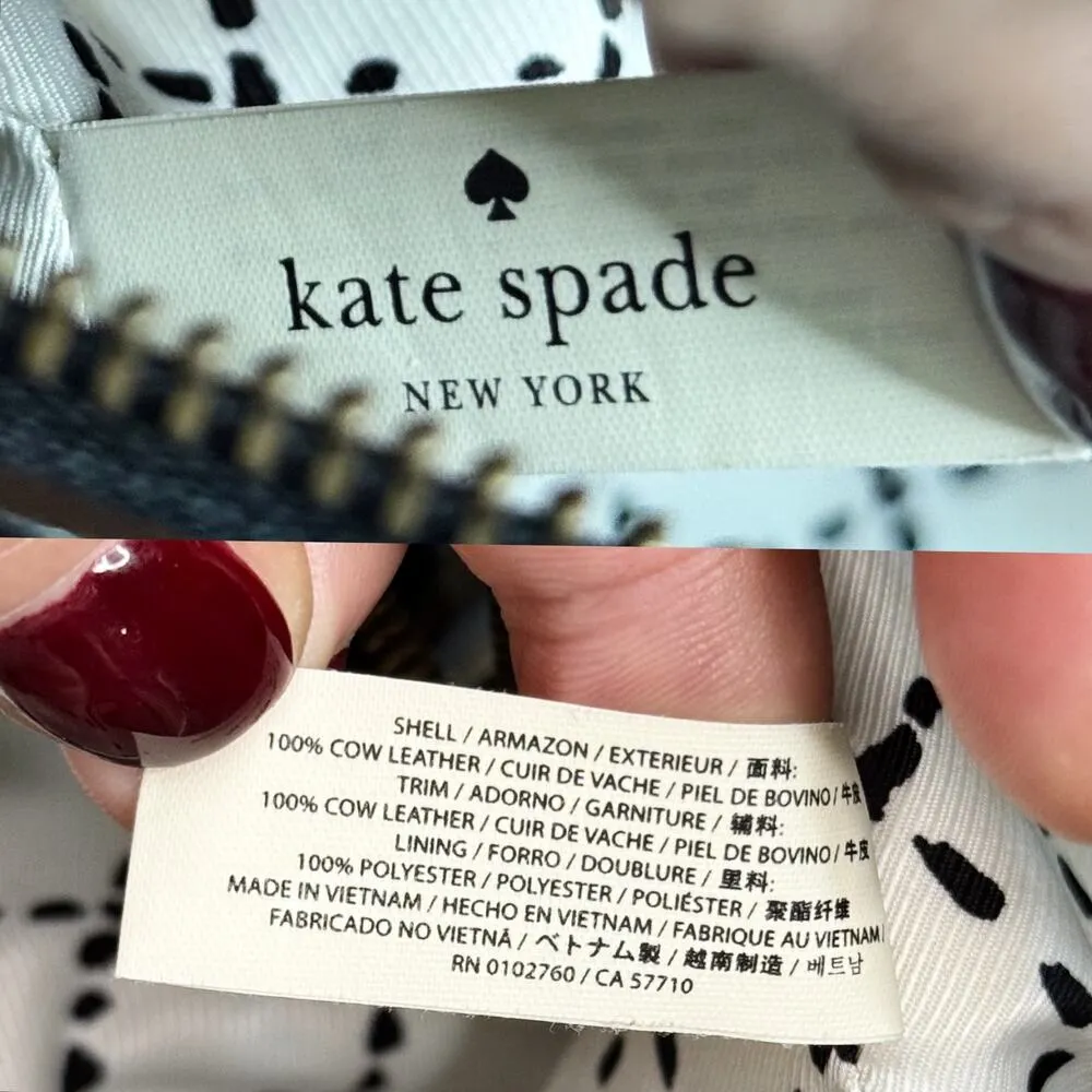 KATE SPADE Saffiano Leather Boston Handbag Black Dual Top Handle Zip Purse EUC - Image 7