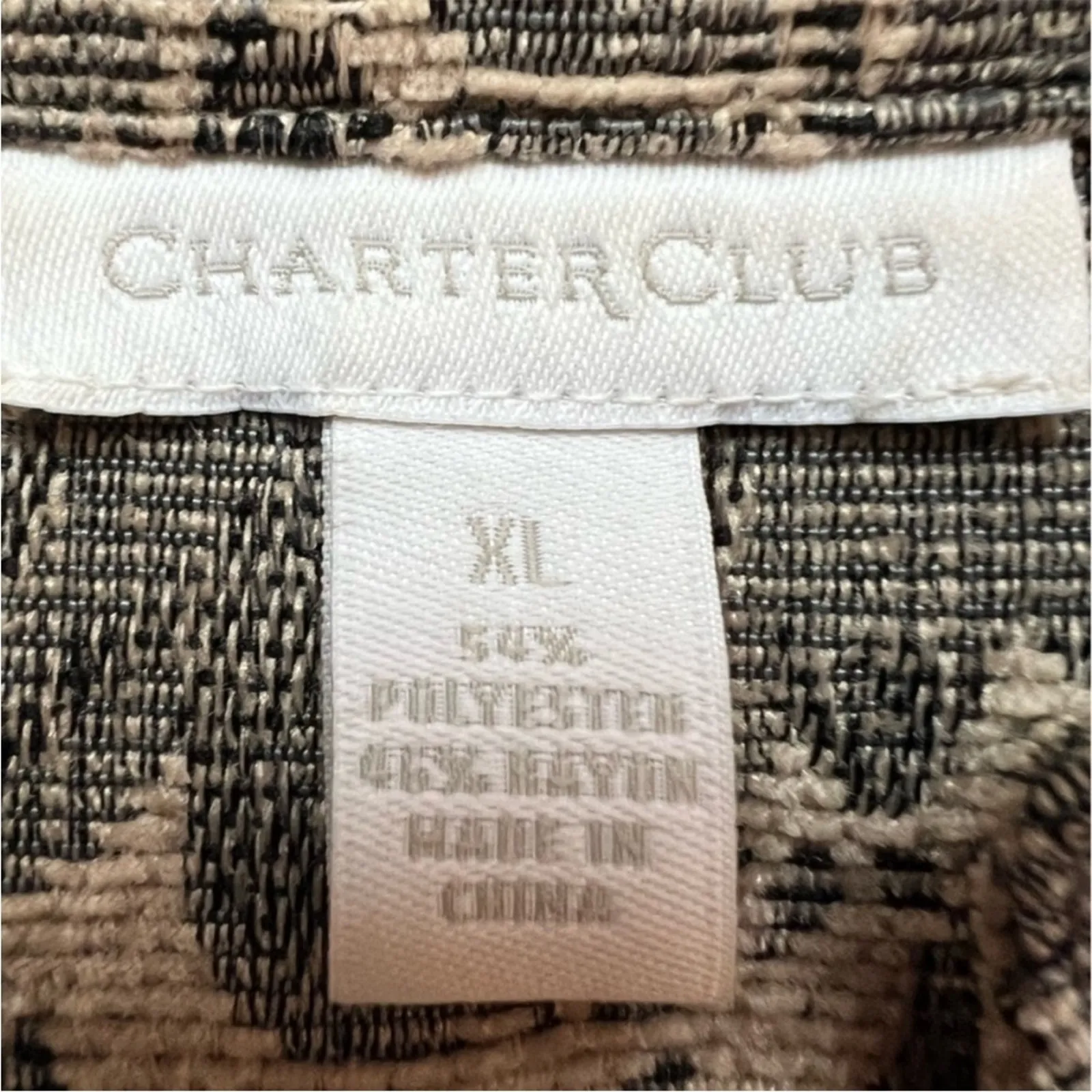 Charter Club Grey & Cream Floral Tapestry Coastal Grannycore Trucker Jacket - XL - Image 9