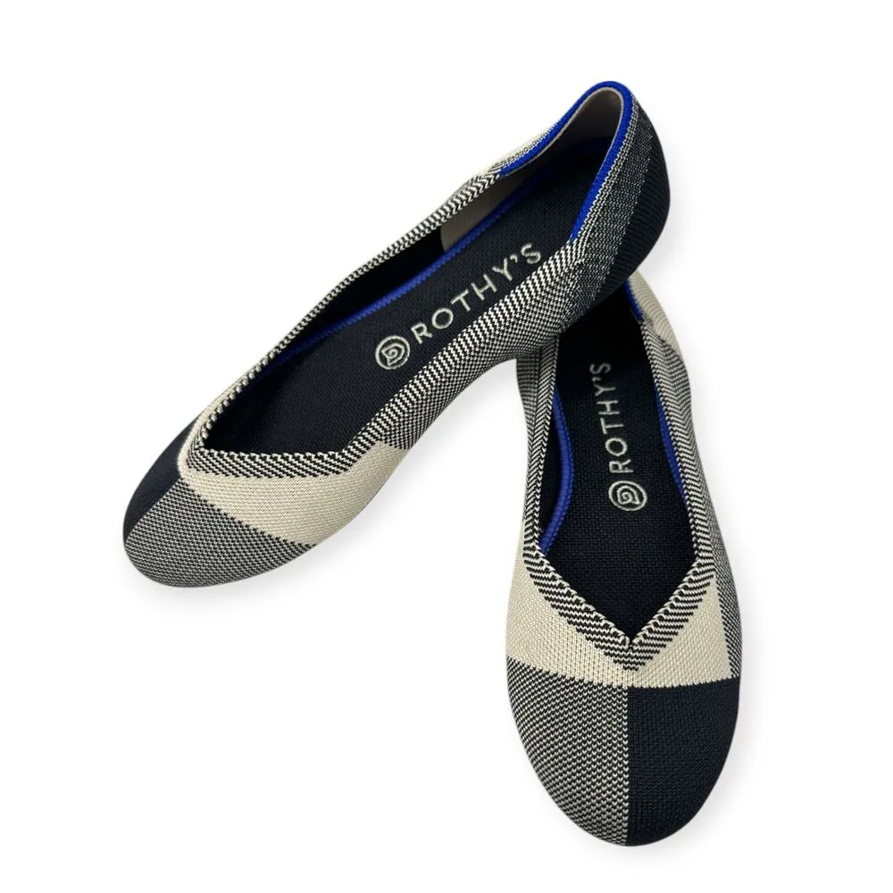 Rothy's | 8.5 | Dove Grey Plaid The Flat Round Toe Slip - Image 3