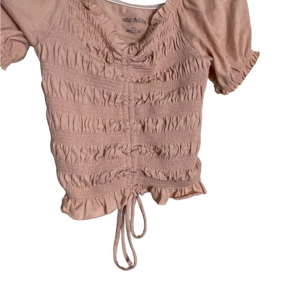 Wild Fable Light Pink Ruched Crop Top XS - Image 5