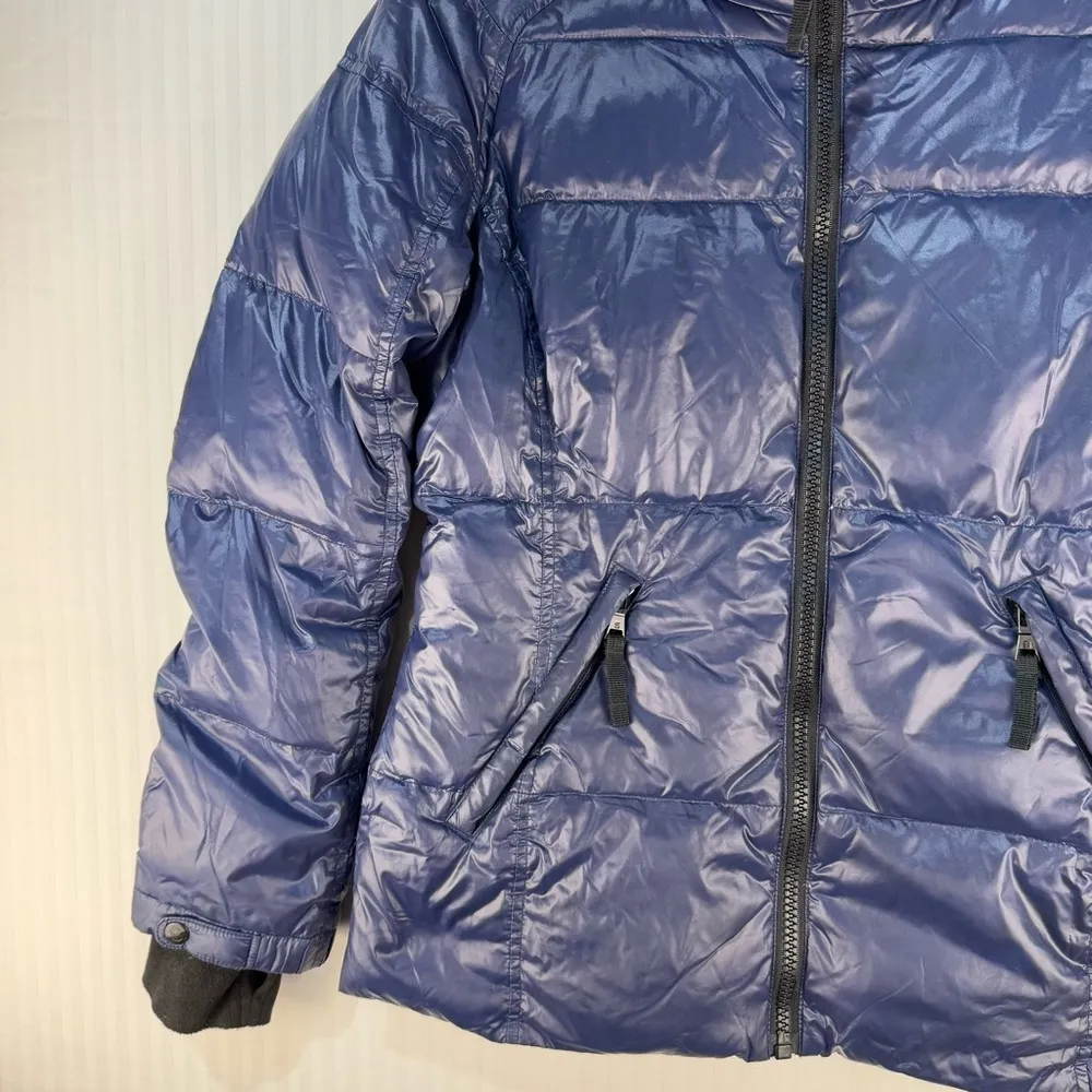 S13 Women’s Gloss Ella Kylie Puffer Coat Size Small Blue Nylon Down Fill Jacket - Image 2