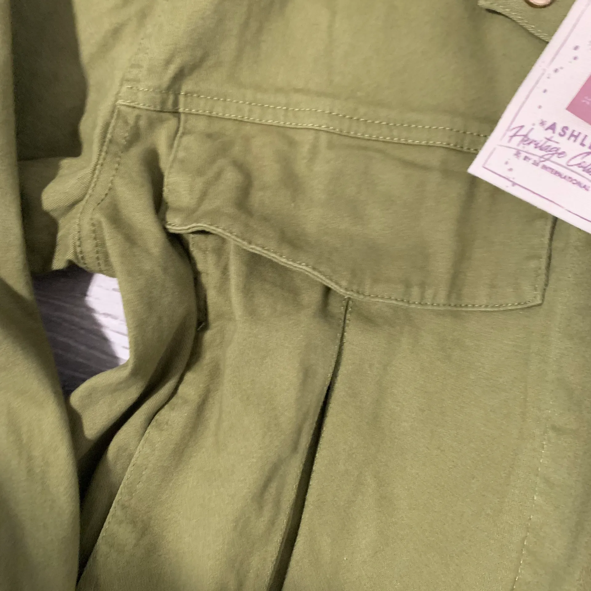 NWT  Olive Green Crop Jacket - Image 2