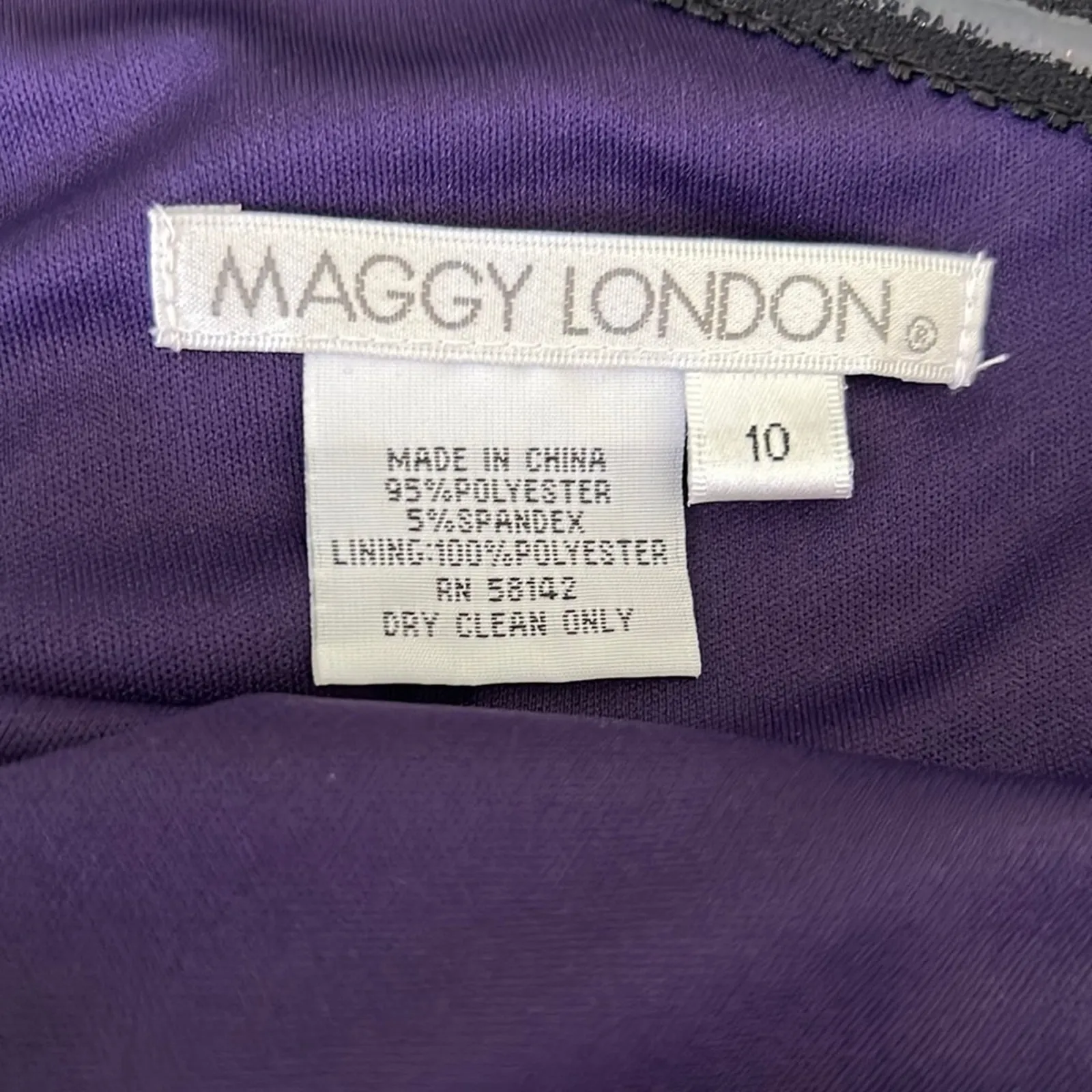 Maggy London Midi Fitted Ruched One Shoulder Purple Dress 10 - Image 14