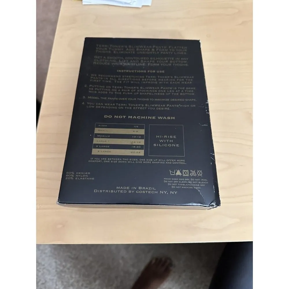 NEW Terri Toner's SlimWear Pants Shorts 2 Pack Black Nude Shapewear Lift Sz M Tan Size M - Image 6