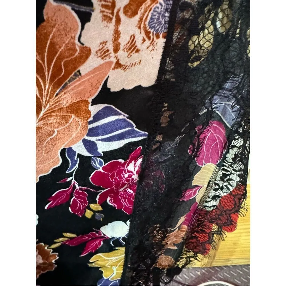 Band Of The Free Lilou Black Floral Slip Skirt Midi Size Small NWT - Image 6