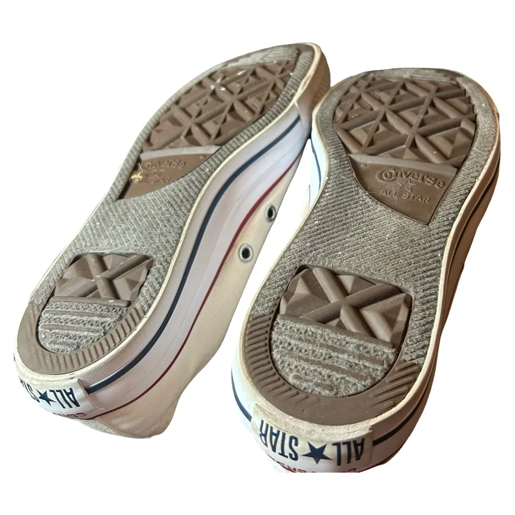 Classic Converse All Star Low Tops – White w/ Red Trim – Men’s 4 / Women’s 6 - Image 7