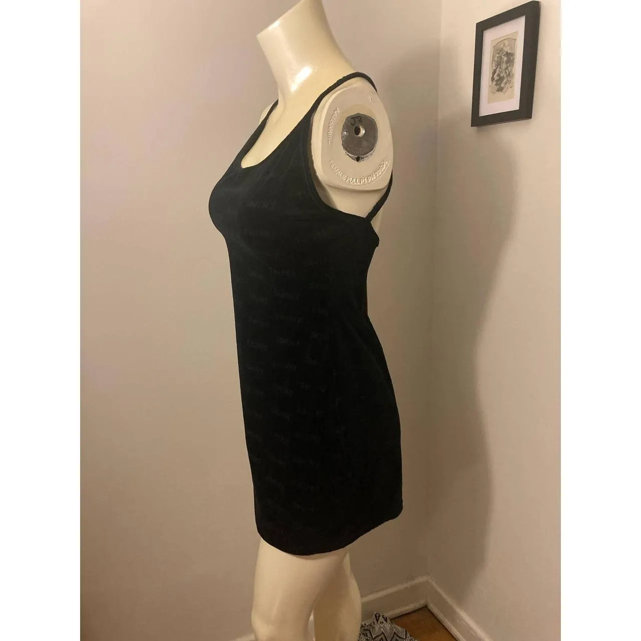 Skims Black Logo Velour Dress Mini Size L - $49 (44% Off Retail) New With  Tags - From Star