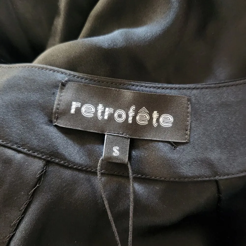 Retrofete Sab Dress Black Maxi Halter Satin Size Small NWT Sleeveless - Image 13