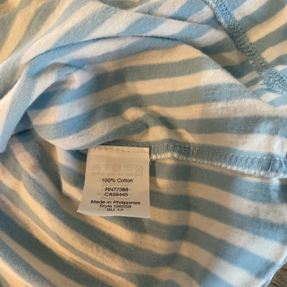 Blue and White Striped Off the Shoulder Top - Image 6