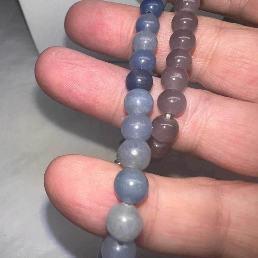 Set‎ of Two Gem Bead Stretch Bracelets Purple - Image 8