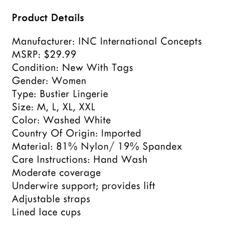 INC NWT red lace bustier bra top XXL - Image 8