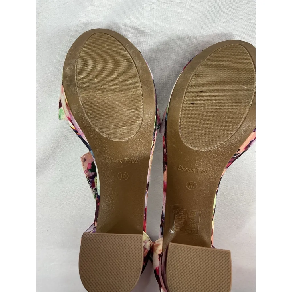 Womans Dream Pairs Platform Sandals 10 Pastel Floral Open Toe Ankle Buckle Heel - Image 7