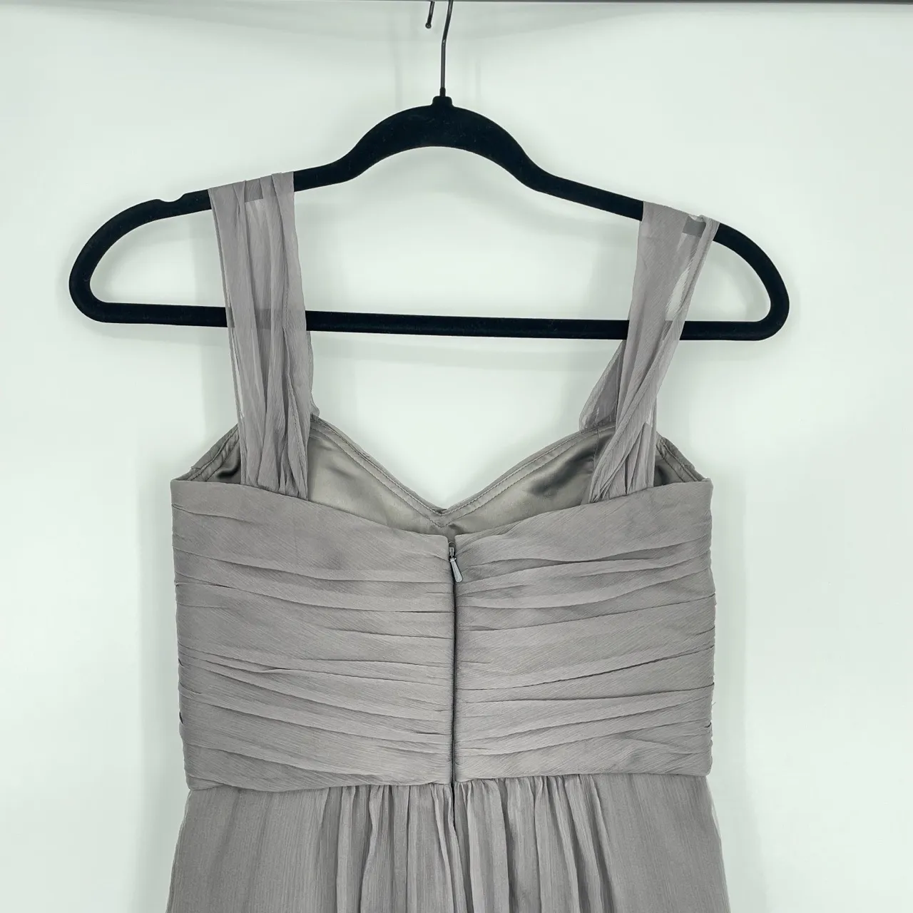 Amsale Women's Lavender Silk Pleated Empire Waist Elegant Maxi‎ Dress Size 2 Purple - Image 5