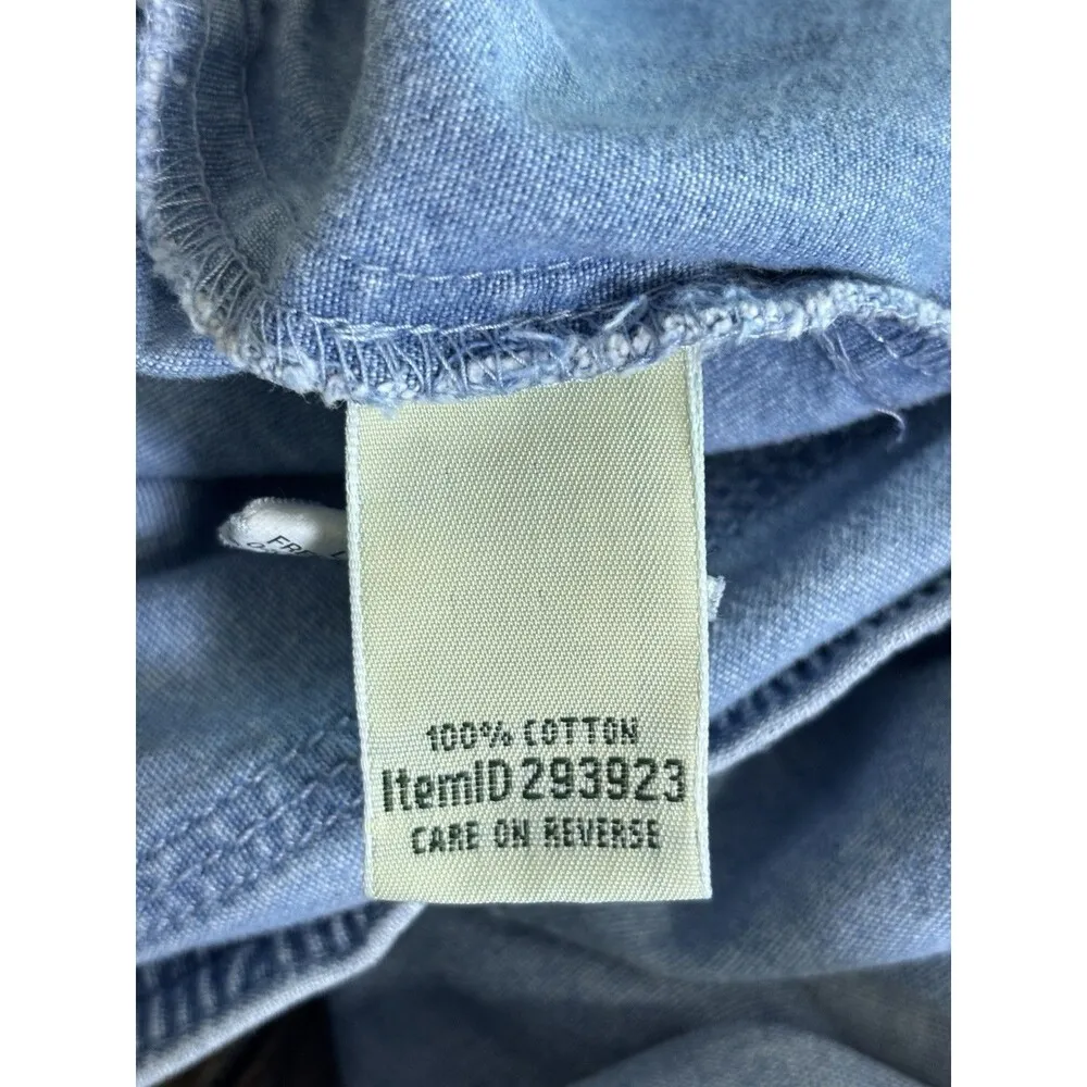 LL Bean Womens Sunwashed Canvas Cropped Pants Chambray 10 Petite Classic Fit Blue Size 10P - Image 6