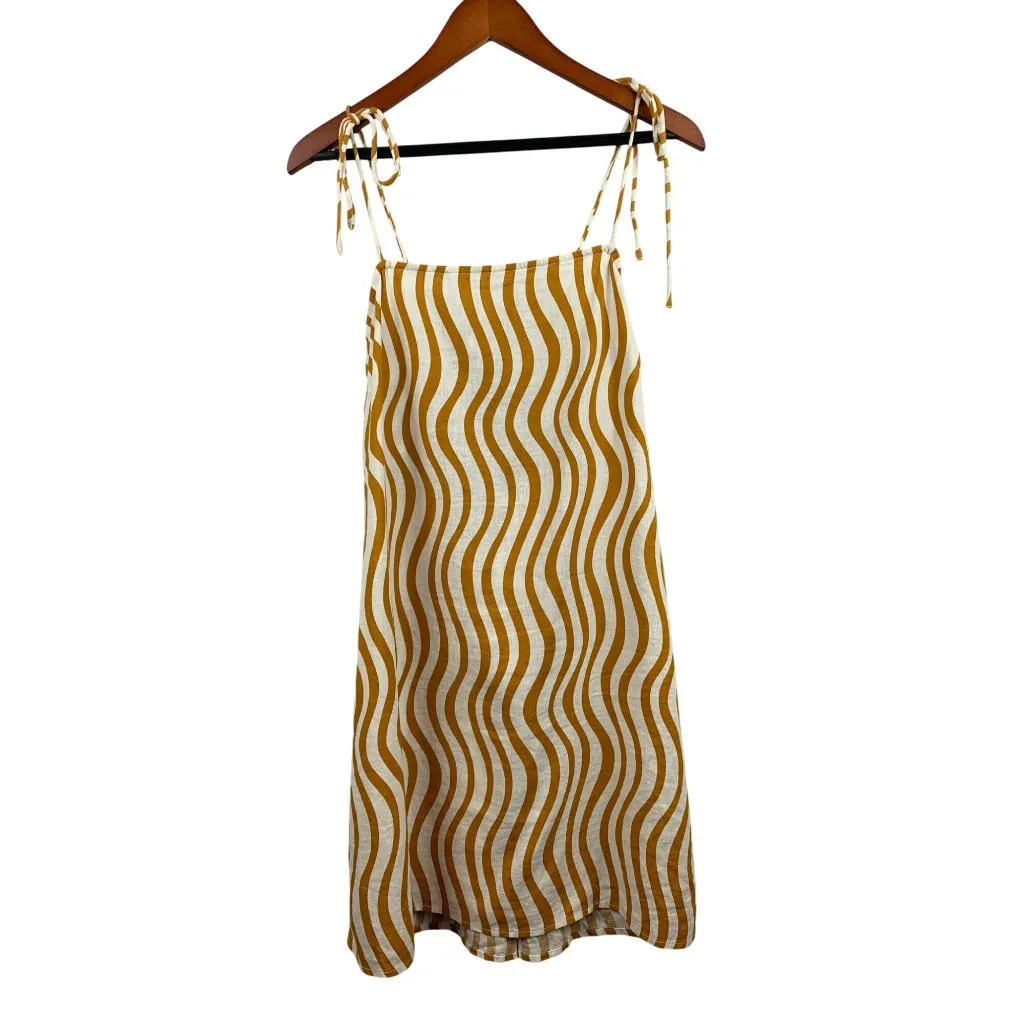 Womens Striped Sleeveless Midi Dress With Tie - Image 4