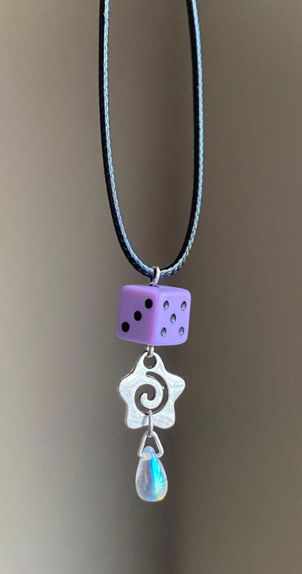 grunge y2k cyber cute star swirl & dice necklace💫🌀🎲 - Image 2