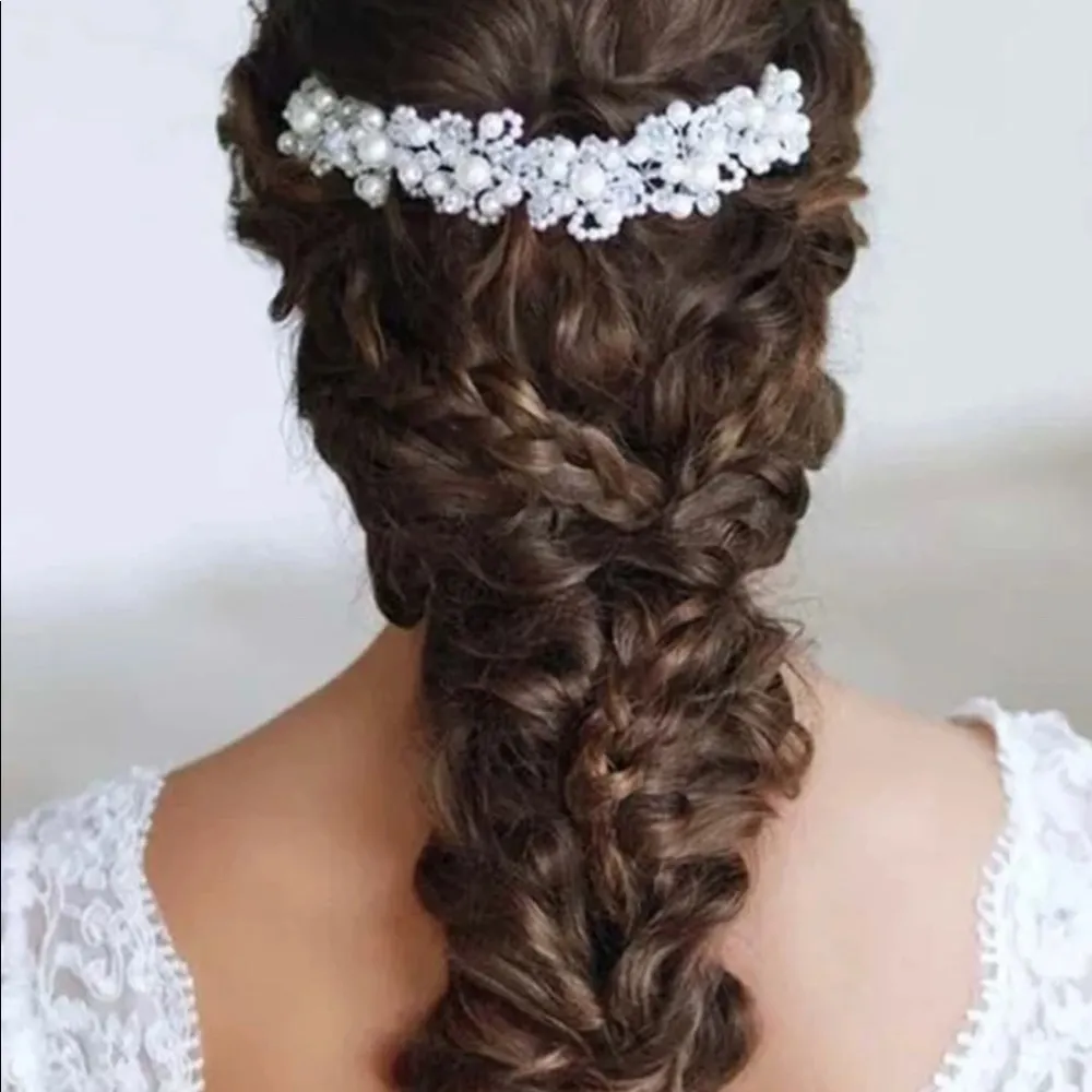 Silver faux pearl Crystal hair pin accessory NWT - Image 2