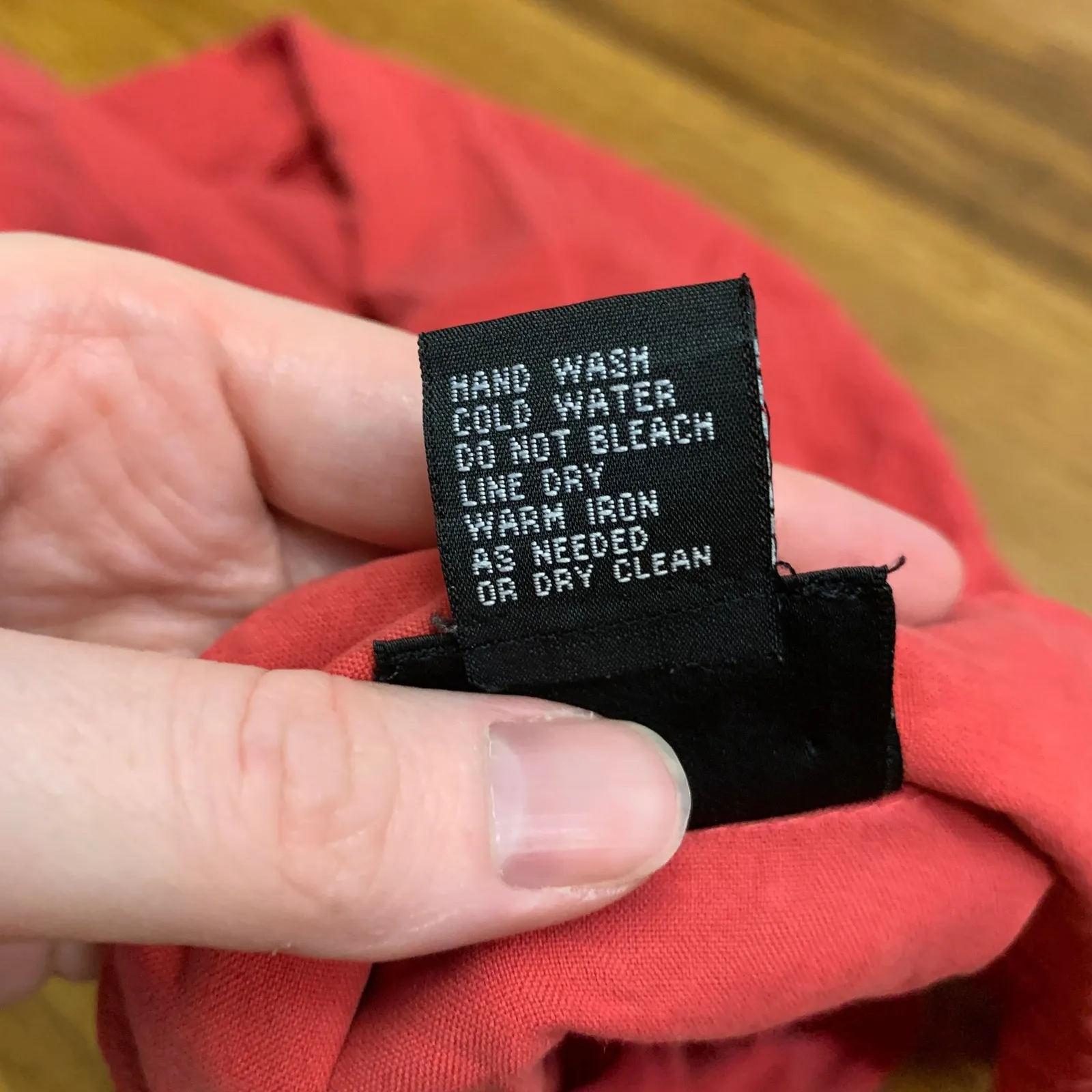 Notations Silk Top Button Down Shirt 3/4 Sleeve Pockets Salmon‎ Pink Size Large - Image 6