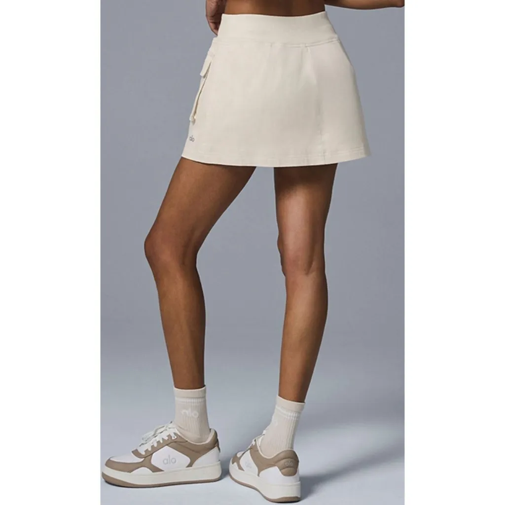 Alo Night Out Cargo Skirt Ivory Cream Zip High-Waist Waisted Utility Zipper Edgy - Image 2