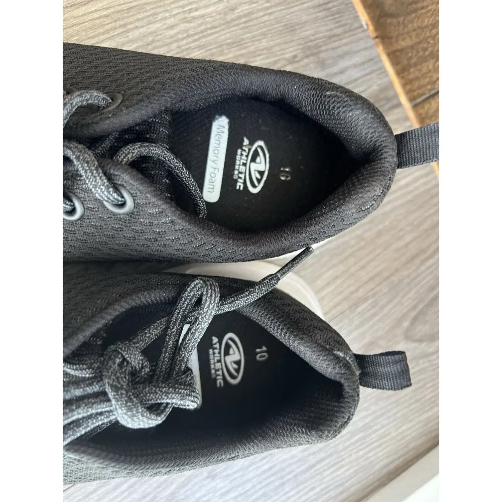 Athletic Works Memory Foam Sneakers Running Shoes Walking‎ Black Size 10 - Image 2