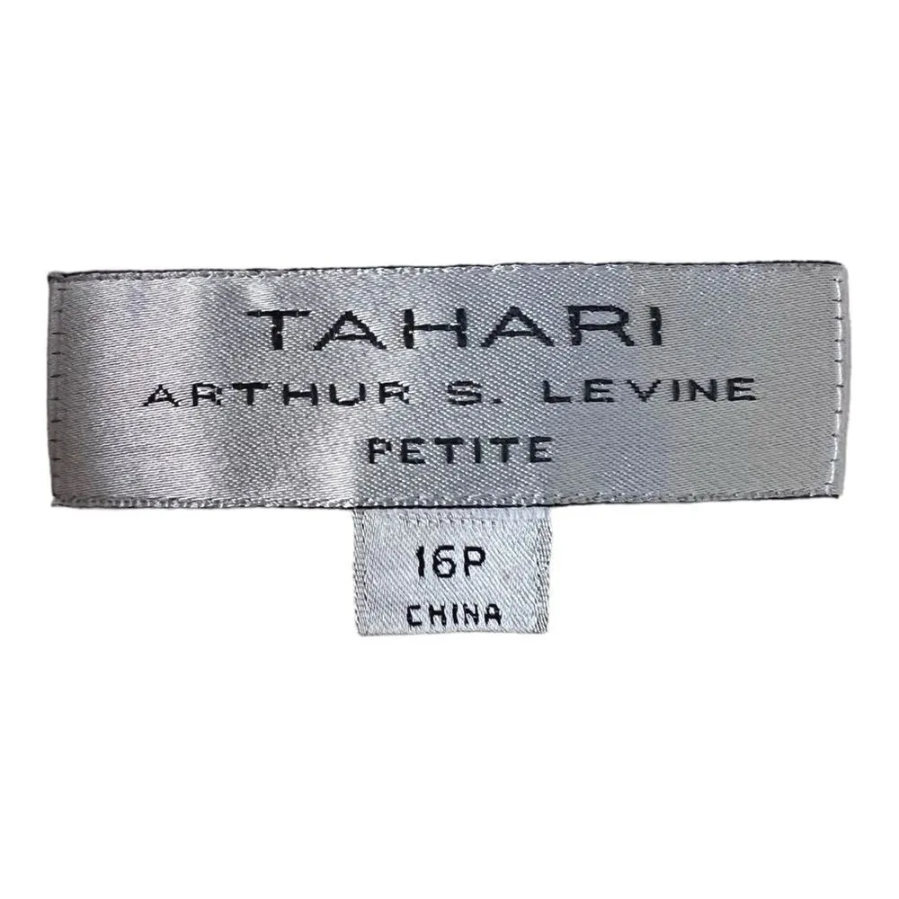 TAHARI ARTHUR S. LEVINE PETITE Business beige and black suit blazer skirt 16P. - Image 2