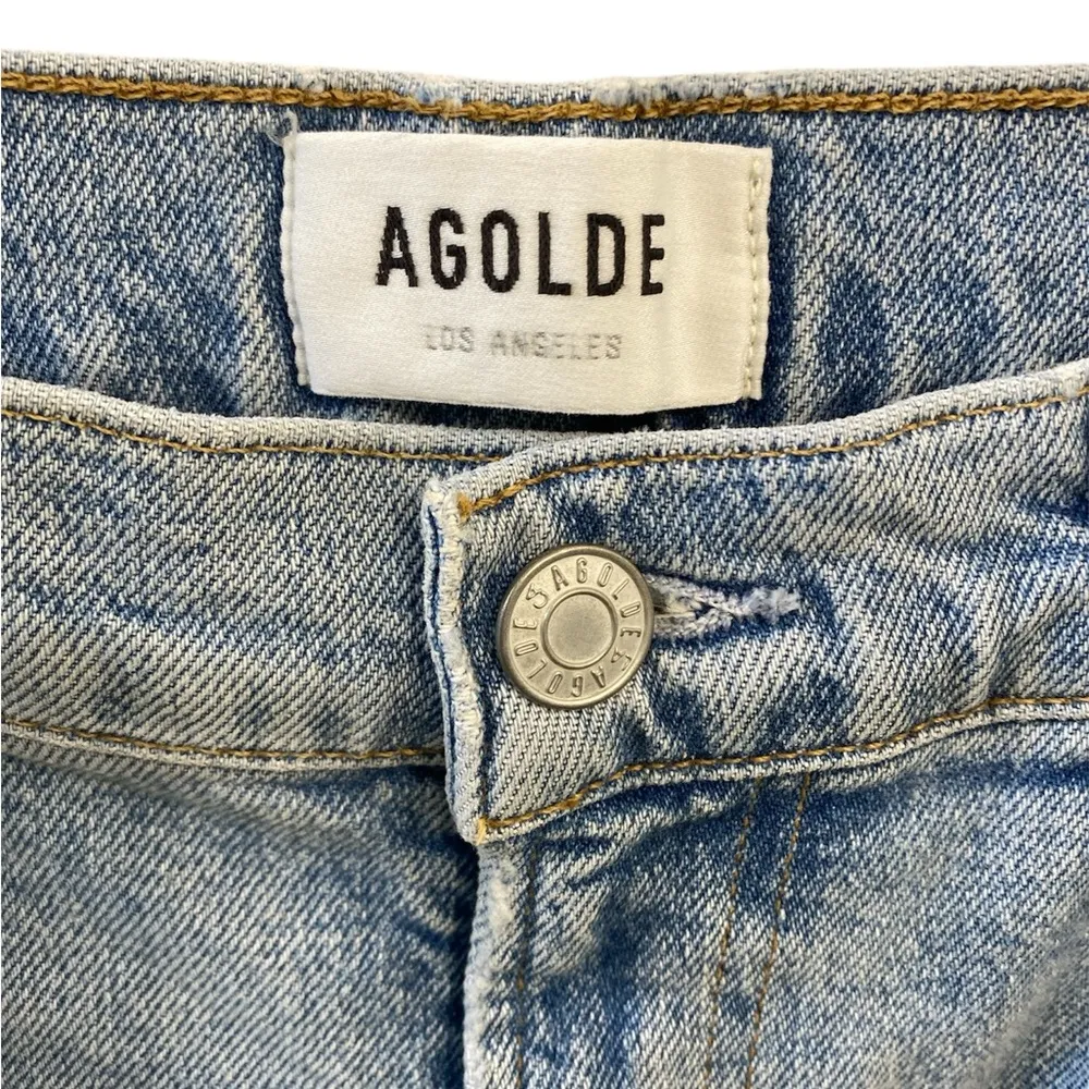 Agolde Slim Straight Leg Jeans Mid Rise Vintage Wash Size 29 Raw Hem EUC - Image 8