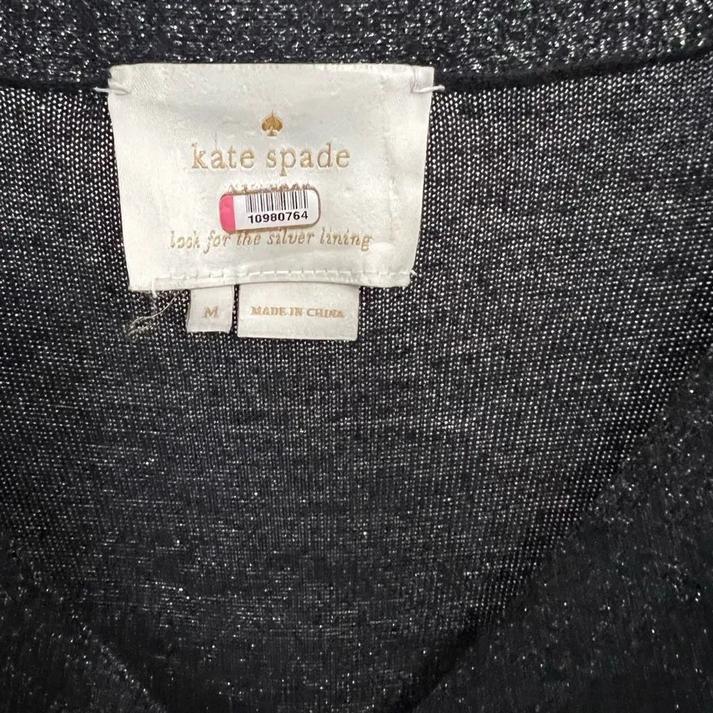 Kate Spade Gray Metallic Wrap Sweater Dress Size Medium $328 - Image 6