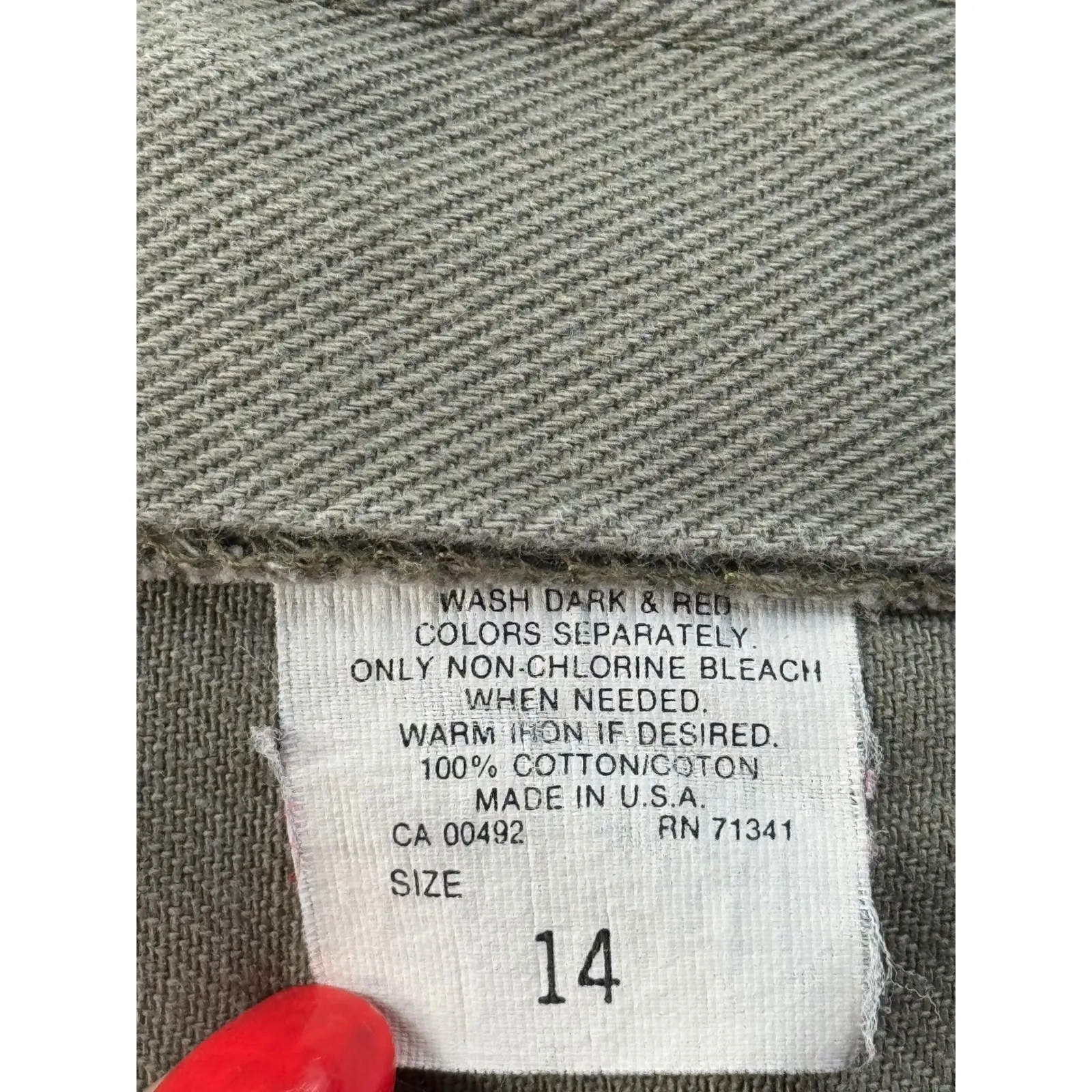 LL Bean Vintage Womens Size 14 High Waist Pleated Tapered Leg Jeans Khaki - Image 13