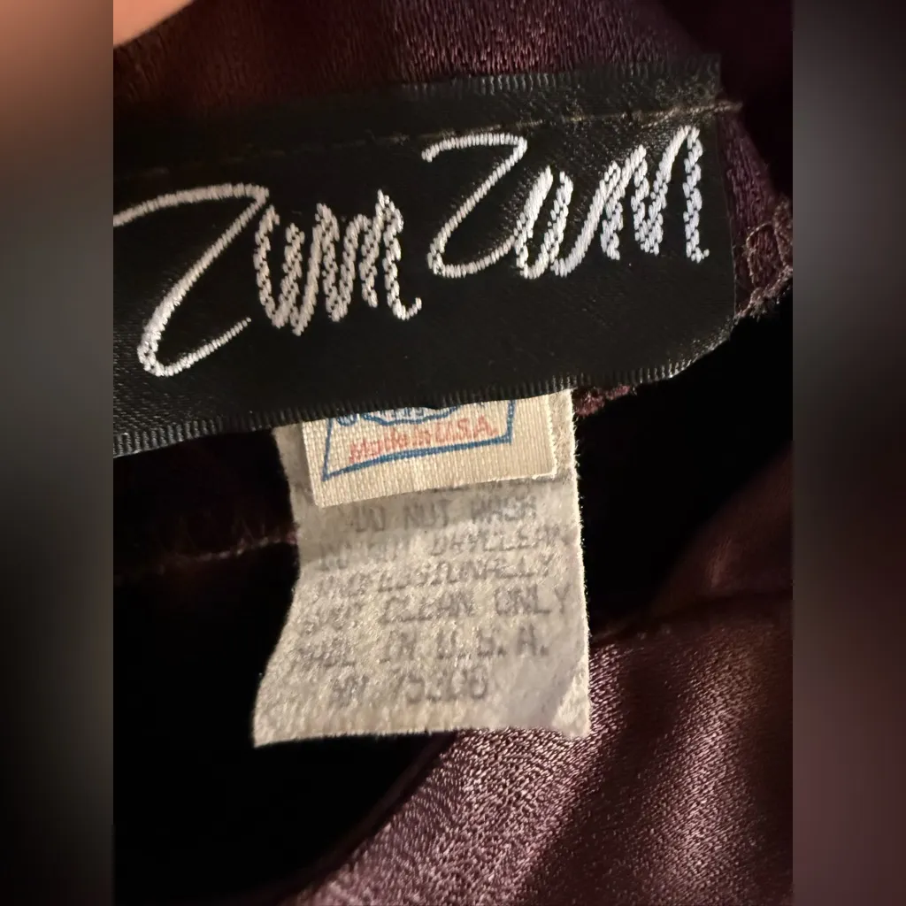 Vtg‎ 90’s Y2K Zum Zum Burgundy evening gown with beaded and embroidered Size 3 - Image 7