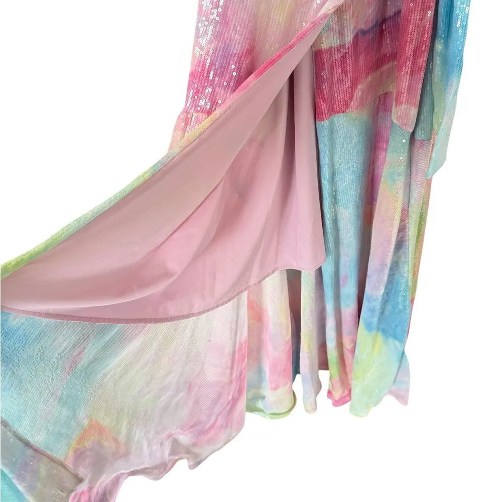 Hutch Alden Rainbow Sequin Maxi Wrap Dress - Image 7