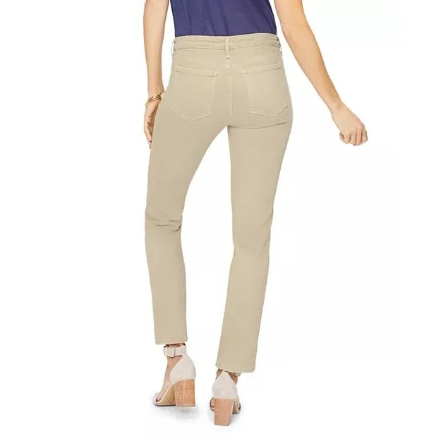 NYDJ Sheri Slim Ankle Jeans Straw Beige Khaki Stretch Lift Tuck NWT Women's‎ 12 - Image 2