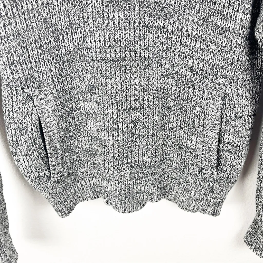 VICTORIA’S SECRET 100% Cotton Gray Marled Kangaroo Pocket Turtleneck Sweater XS - Image 7