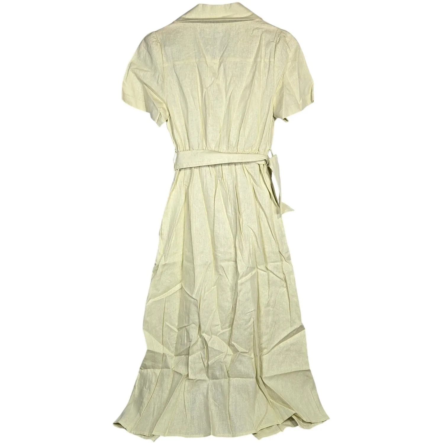 WeWoreWhat Camp‎ Collar Linen Shirt Dress Garden Glade Yellow S NWT - Image 2