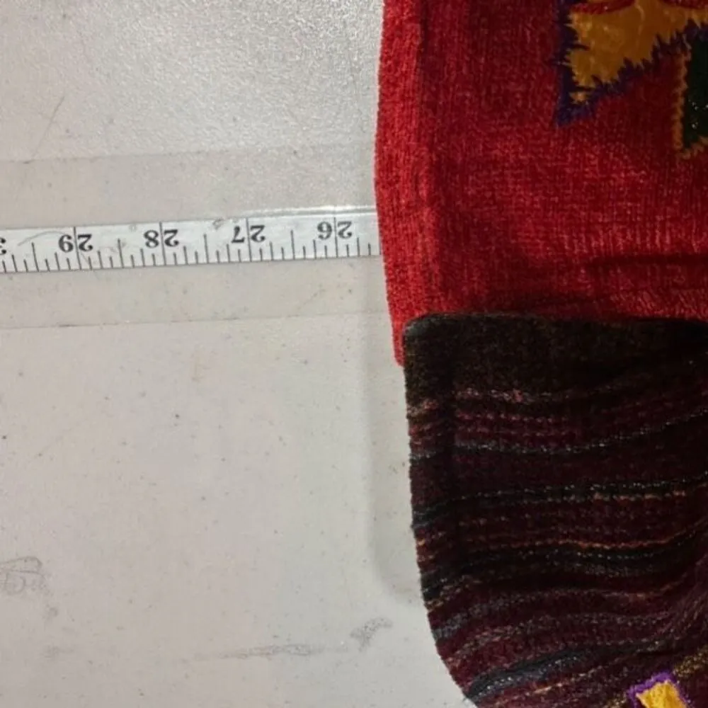 Vintage 90s DK by Daniel K Womens Patchwork Button Front Jacket Multicolor Large Red - Image 10