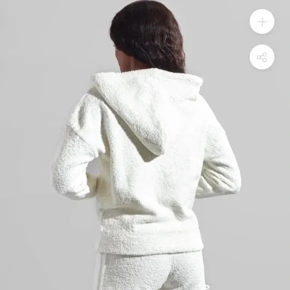 Buff Bunny Collection Black Loop Yarn Hoodie Cozy Fleece Athleisure Size XS - Image 8