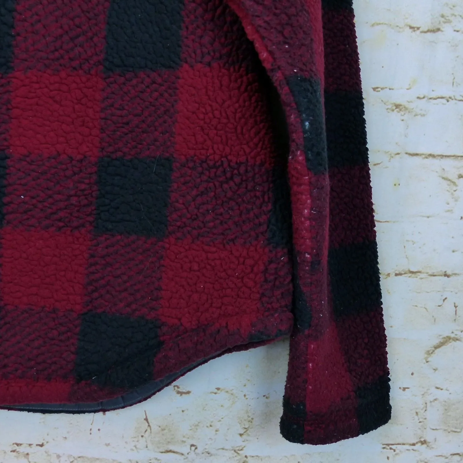 Columbia Shirt Jacket Women M Red Buffalo Plaid Checks South End Sherpa Shacket - Image 7