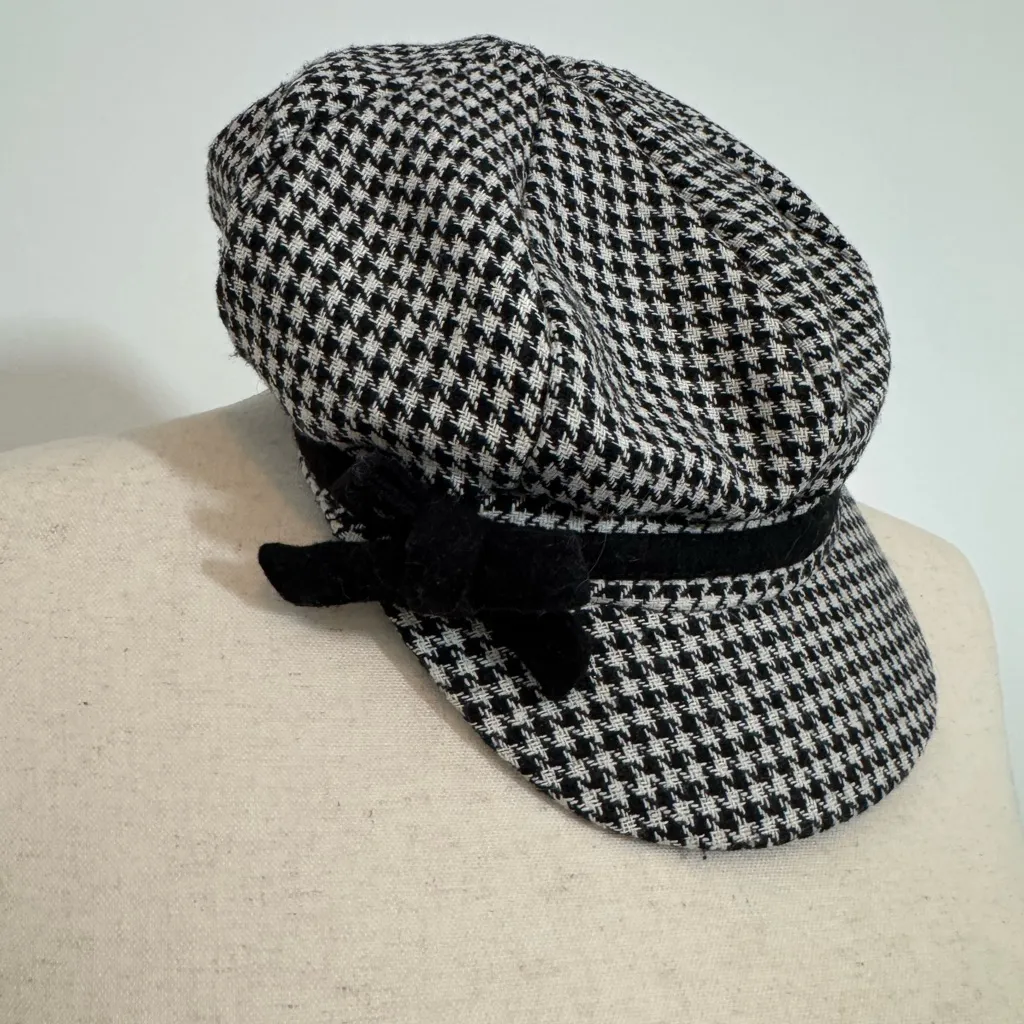 Black and White Houndstooth paige Boy Cap - Image 2