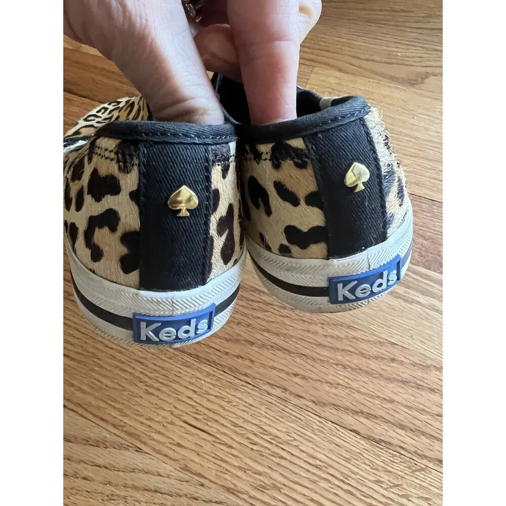 Kate Spade x Keds Double Decker Sneakers Leopard Print Calf Hair Slip 7.5 - Image 2