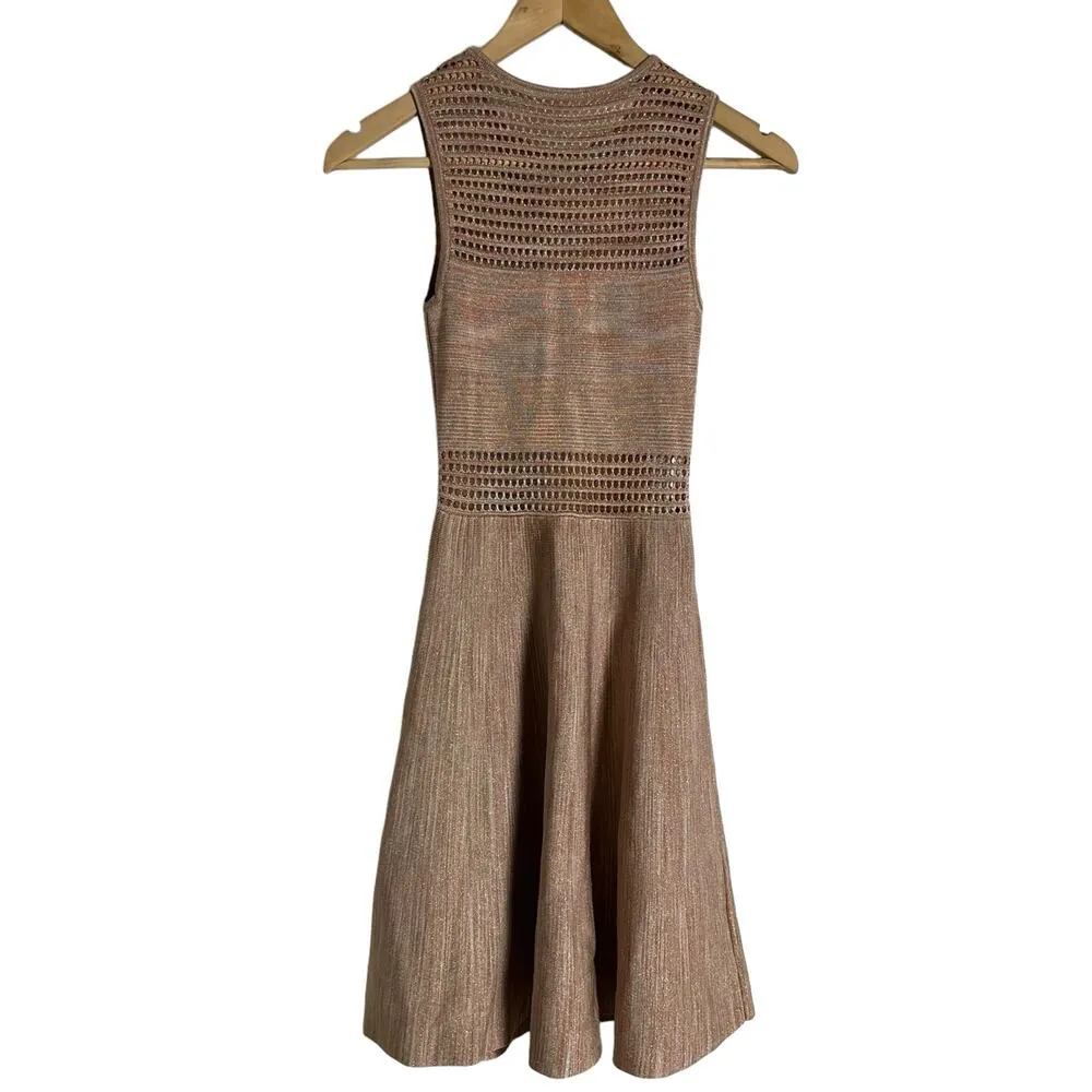 Torn by Ronny Kobo Mabel Space Dye Open Stitch Blush A-Line Mini Dress - Image 7