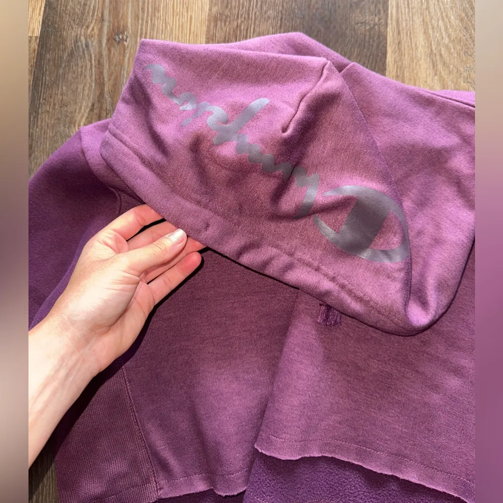 Champion Purple Cropped Hoodie - Image 6