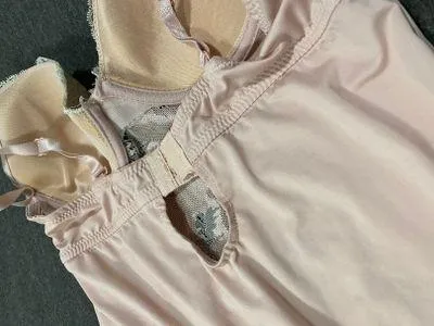 Sexy Nude Pink Lace lingerie dress slip padded bra - Image 4